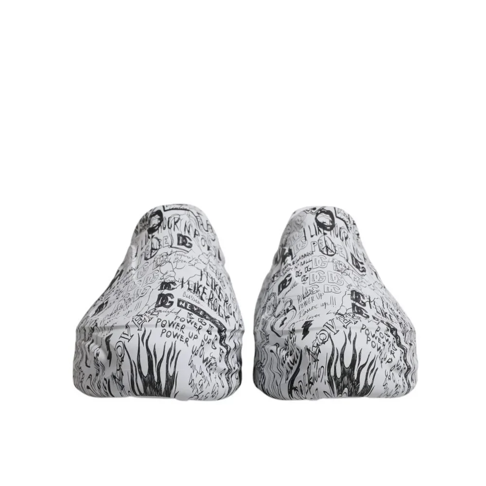 Dolce & Gabbana White Black Graffiti Daymaster Sneakers Shoes - Picture 2 of 9